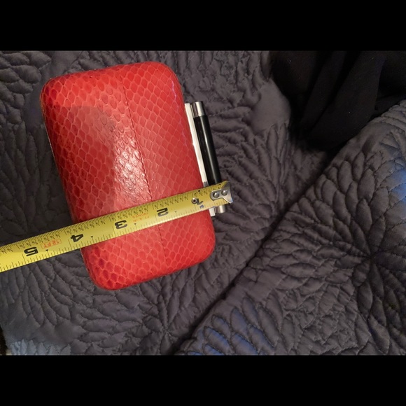 DVF Tonda orange hibiscus snakeskin clutch bag - Picture 10 of 11